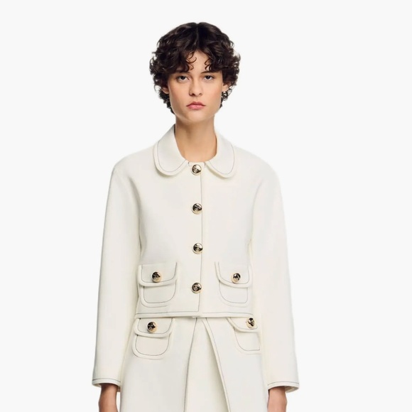 Peter Pan collar cropped jacket - Picture 1 of 7